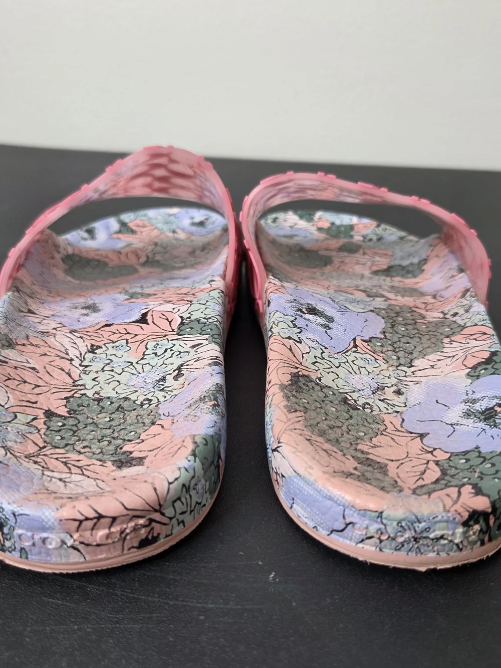 Coach Udele Sport Slide Floral Bottom Pink Rubber Upper